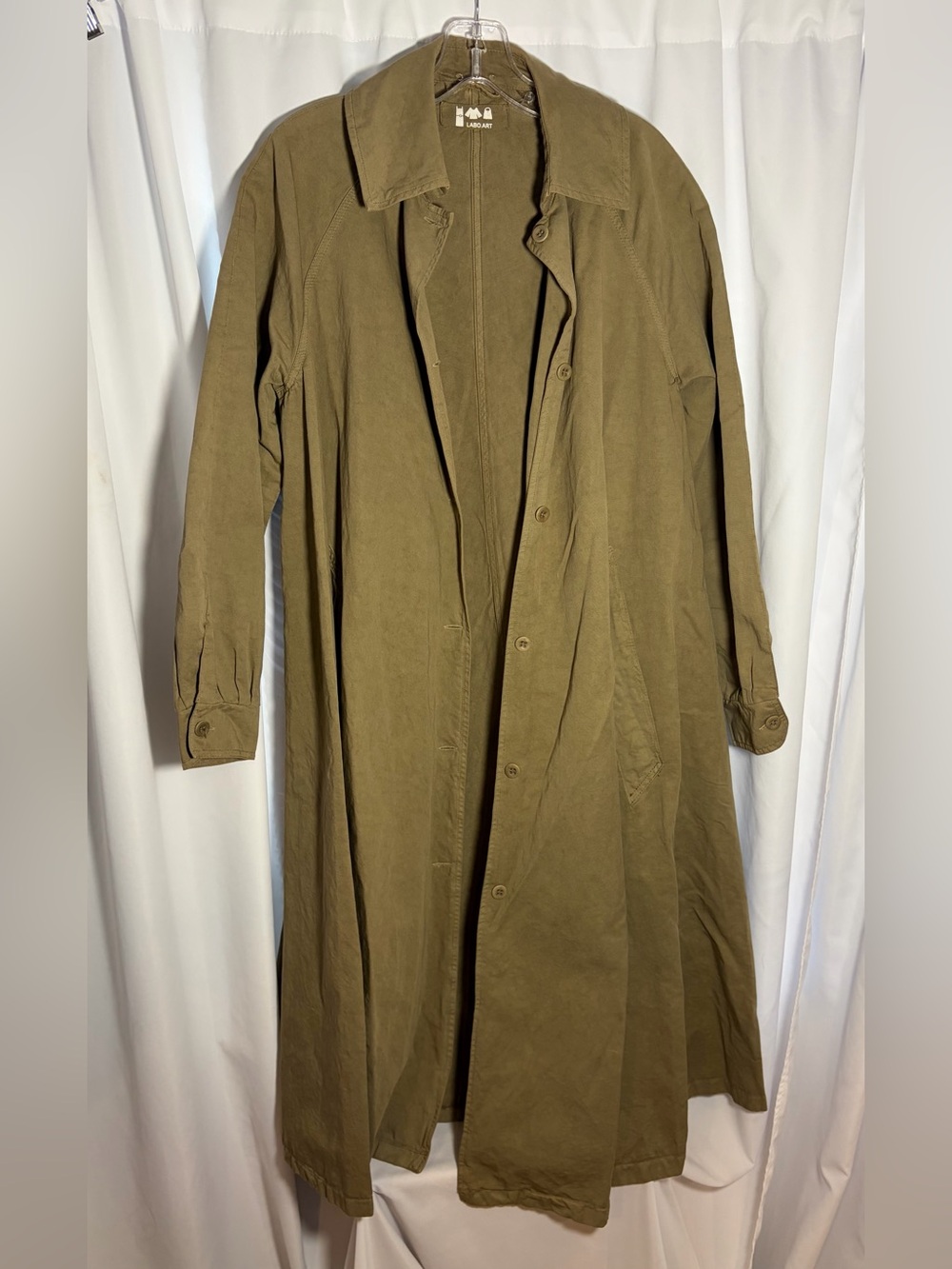 LABO. ART Beige Flora A-Line Trench Coat size S